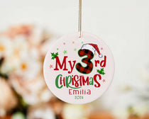 Personalized My 3rd Christmas Ornament, Custom Baby 3rd Christmas Ornament, 2026 Christmas Tree Decoration, New Baby Gift, Kids Ornament