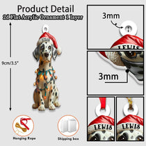 Customized Name Dalmatian Christmas Ornament, Dog First Christmas FLAT Ornament, Personalized Puppy Ornament