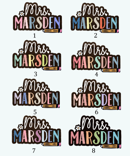 Personalized Teacher Name Sign, Custom Teacher Welcome Sign, Teacher Appreciation Gift, Teacher Back To School Gift, Teacher Desk Sign