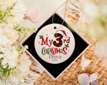 Personalized My 3rd Christmas Ornament, Custom Baby 3rd Christmas Ornament, 2026 Christmas Tree Decoration, New Baby Gift, Kids Ornament