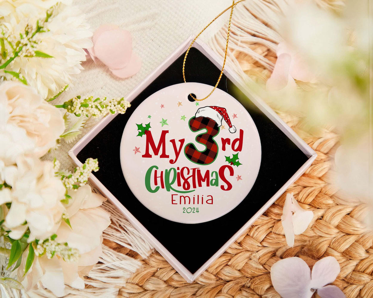 Personalized My 3rd Christmas Ornament, Custom Baby 3rd Christmas Ornament, 2026 Christmas Tree Decoration, New Baby Gift, Kids Ornament
