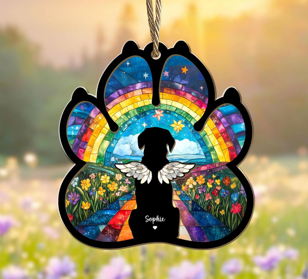Custom Dog Suncatcher, Custom Pet Memorial Gift, Loss of Dog Gift, Dog Loss Sympathy Gift, Gift For Dog Lovers, Window Hanging