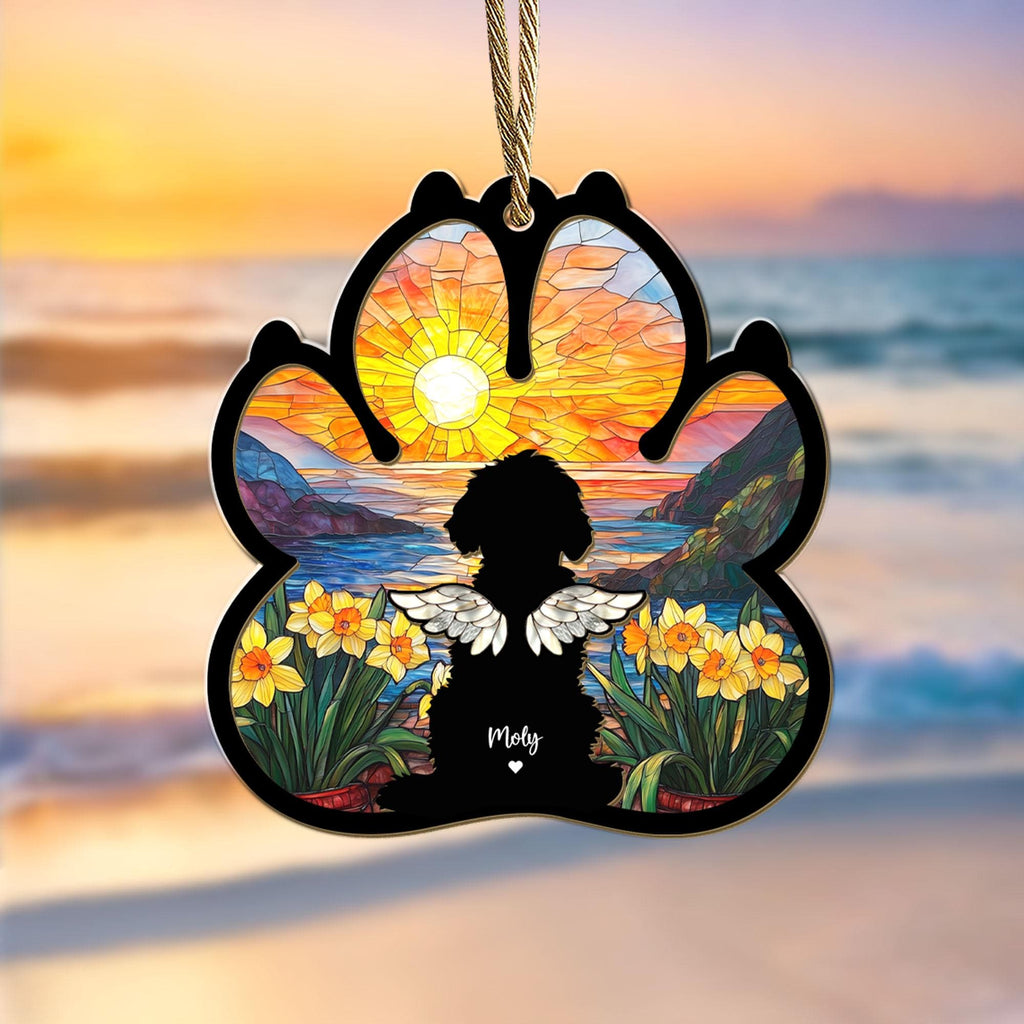 Custom Dog Rainbow Bridge Suncatcher, Dog Memorial Suncatcher, Loss of Pet Gift, Dog Remembrance Gift, Gift For Dog Lovers, Window Hanging