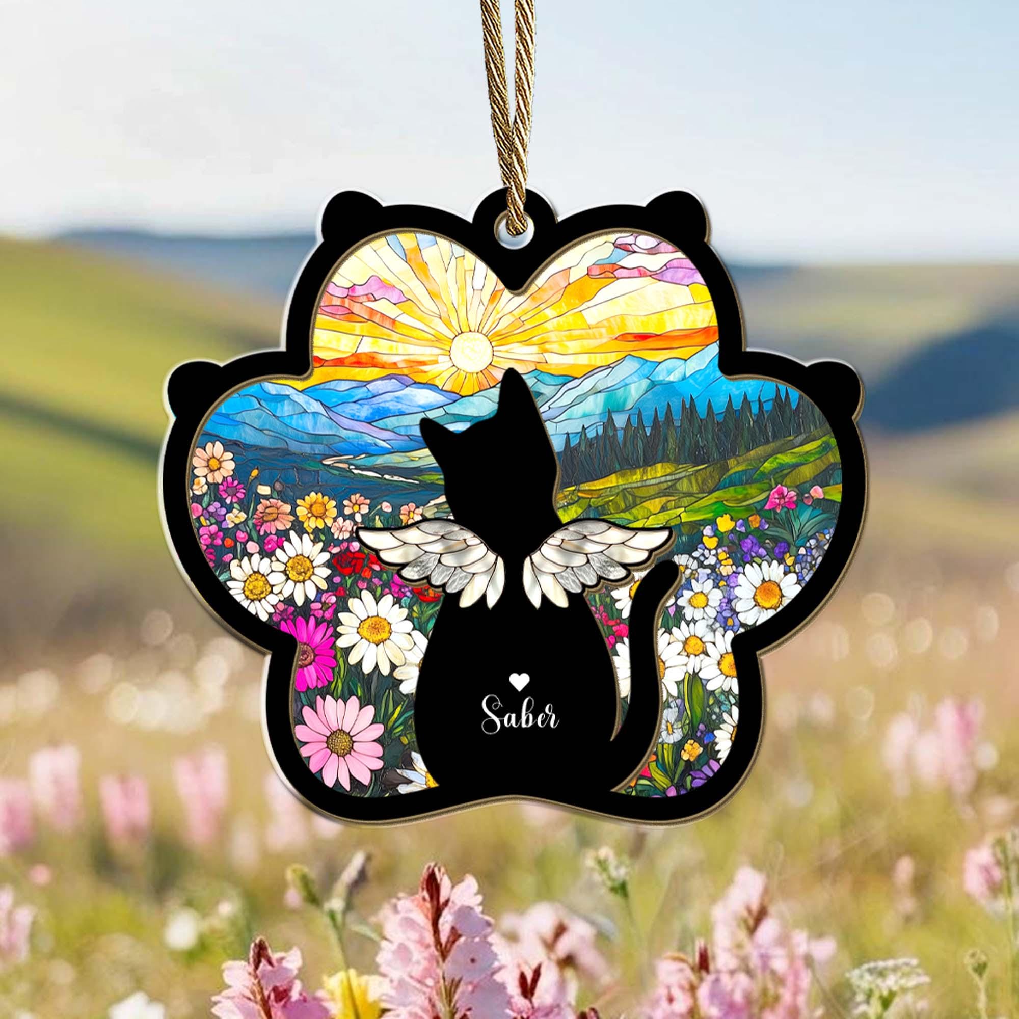 Custom Cat Loss Suncatcher, Custom Pet Memorial Gift, Pet Loss Sympathy Gift, Cat Lover Gift, Pet Remembrance Gift, Window Hanging Secondary image