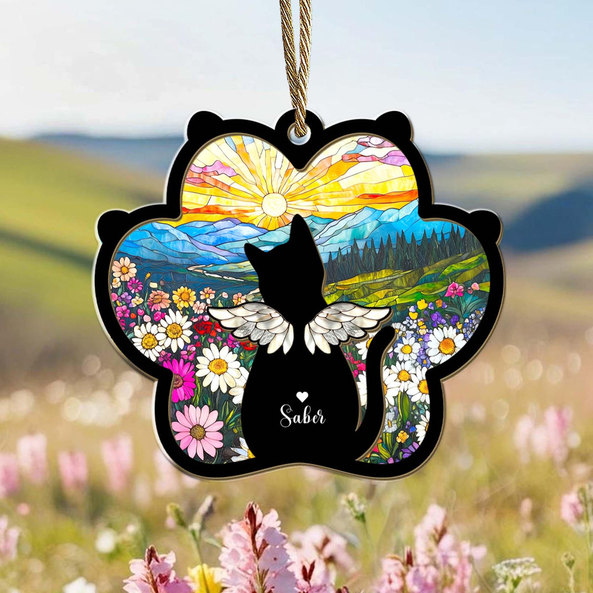 Custom Cat Loss Suncatcher, Custom Pet Memorial Gift, Pet Loss Sympathy Gift, Cat Lover Gift, Pet Remembrance Gift, Window Hanging