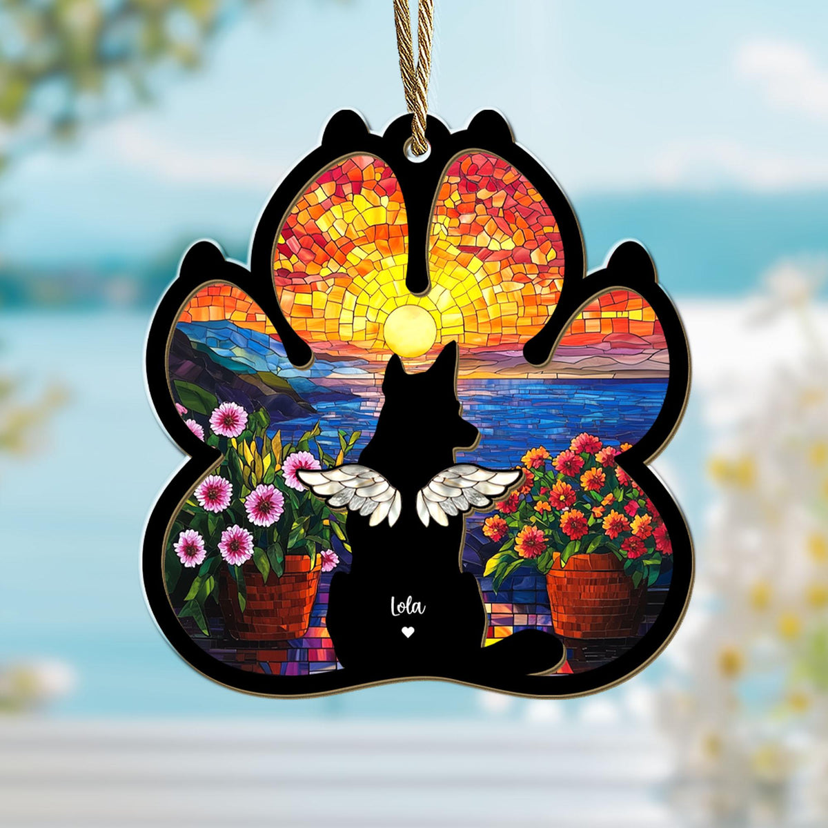 Custom Dog Suncatcher, Custom Pet Memorial Gift, Loss of Dog Gift, Dog Loss Sympathy Gift, Gift For Dog Lovers, Window Hanging