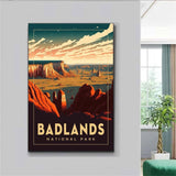 Badlands National Park Poster, South Dakota Poster, US National Parks Poster, Travel Wall Art, Nature Lover Poster, Landscape Poster