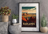 Badlands National Park Poster, South Dakota Poster, US National Parks Poster, Travel Wall Art, Nature Lover Poster, Landscape Poster