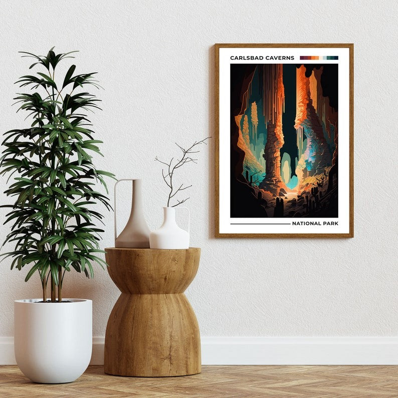 Carlsbad Caverns National Park Poster, US National Parks Poster, New Mexico Poster, Travel Poster, Adventure Art, Nature Poster