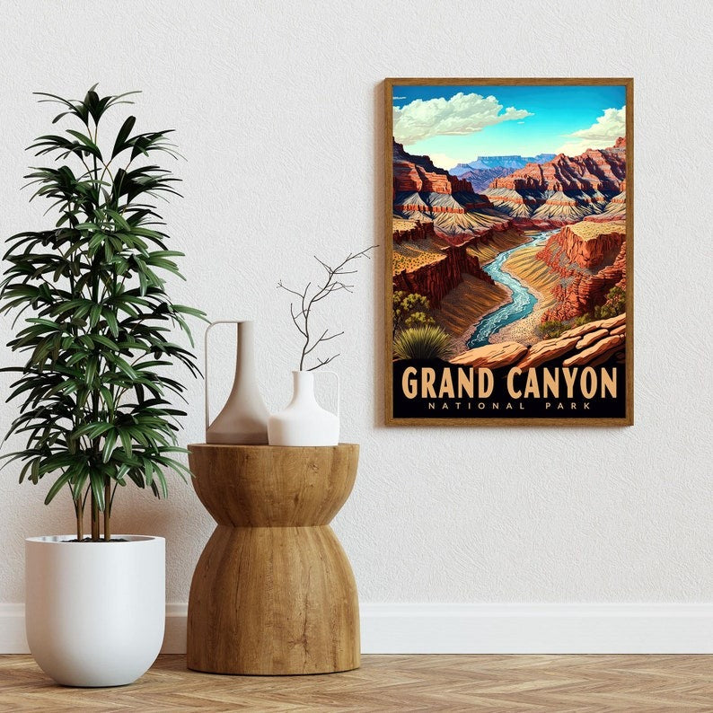 Grand Canyon National Park Poster, Arizona Poster, US National Parks Poster, Travel Art, Adventure Poster, Landscape Wall Decor
