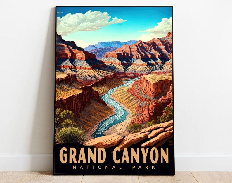 Grand Canyon National Park Poster, Arizona Poster, US National Parks Poster, Travel Art, Adventure Poster, Landscape Wall Decor Main image
