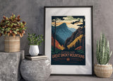 Great Smoky Mountains National Park Poster, Carolina Poster, Tennessee Wall Art, US National Parks Poster, Travel Poster, Adventure Wall Art