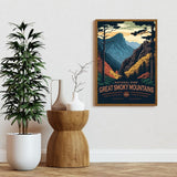 Great Smoky Mountains National Park Poster, Carolina Poster, Tennessee Wall Art, US National Parks Poster, Travel Poster, Adventure Wall Art