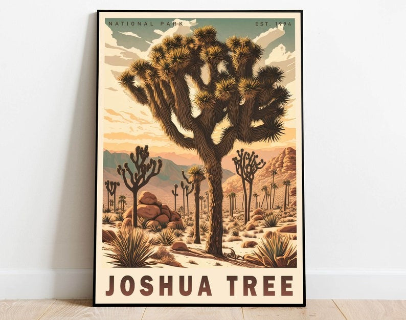 Joshua Tree National Park Poster, California Poster, US National Parks Poster, Travel Wall Art, Nature Lover Gift, Landscape Poster Main image