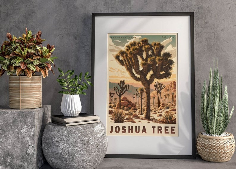 Joshua Tree National Park Poster, California Poster, US National Parks Poster, Travel Wall Art, Nature Lover Gift, Landscape Poster