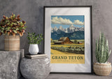 Moulton Barn And Teton Range Poster, Grand Teton National Park Poster, Wyoming Art, USA National Parks Poster, Travel Poster, Landscape Art