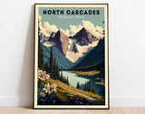 North Cascades National Park Poster, US National Park Poster, Washington Poster, Travel Poster, Nature Lover Art, Landscape Poster