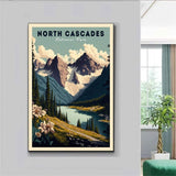 North Cascades National Park Poster, US National Park Poster, Washington Poster, Travel Poster, Nature Lover Art, Landscape Poster