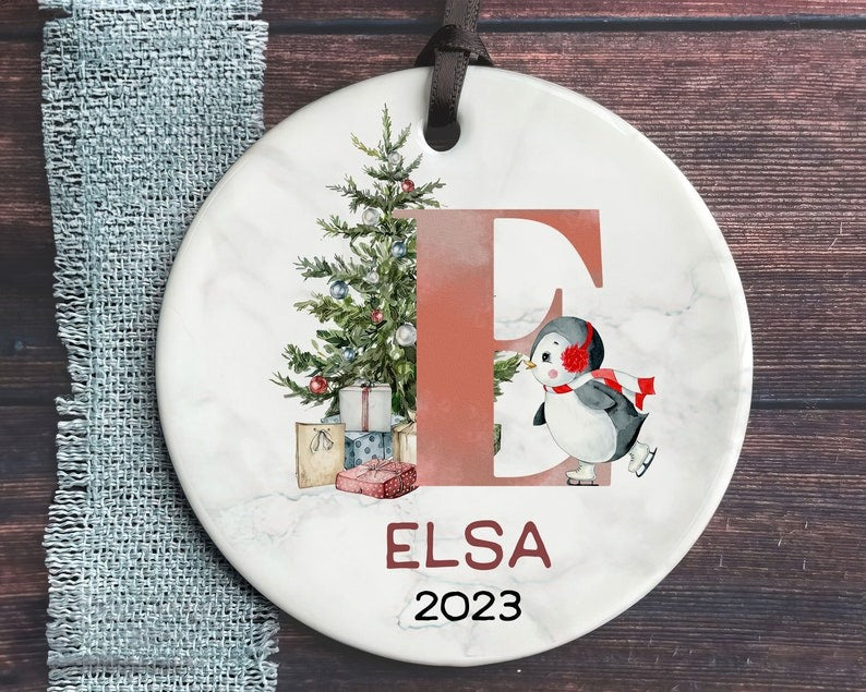 Personalized Name Ornament, Family Christmas Ornament, Monogram Alphabet Ornament, Custom Initial Ornament, Custom Kid's Name Gift