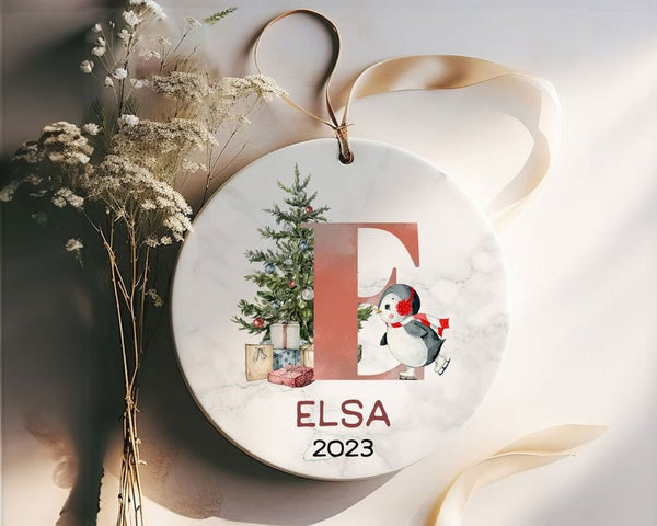 Personalized Name Ornament, Family Christmas Ornament, Monogram Alphabet Ornament, Custom Initial Ornament, Custom Kid's Name Gift