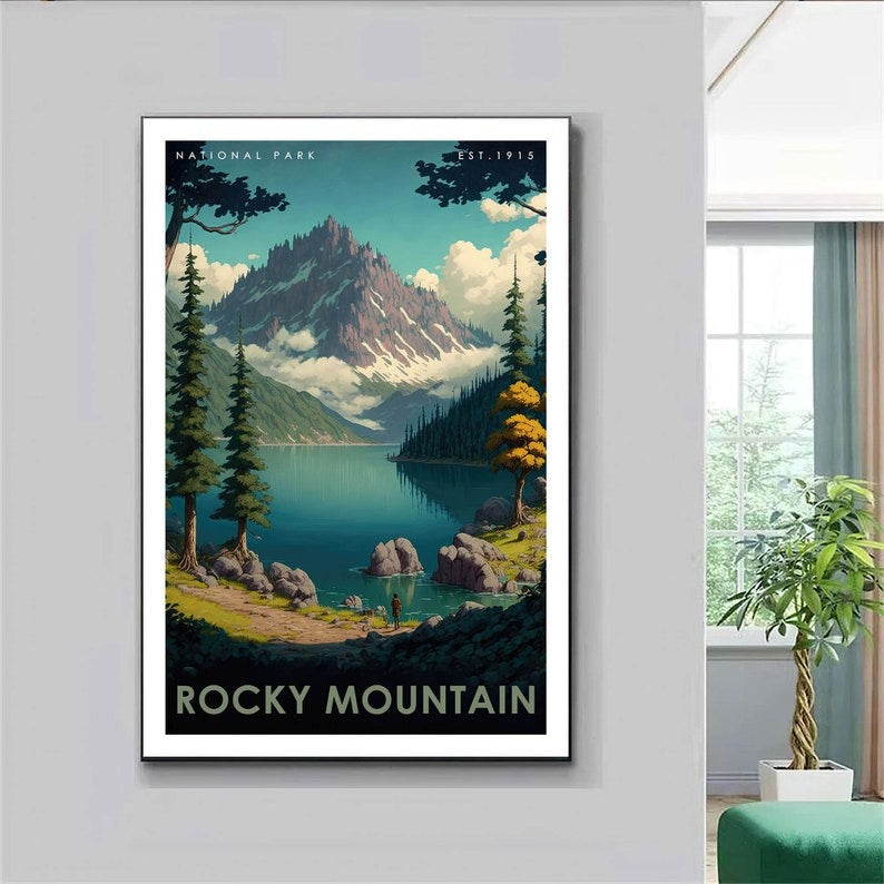 Rocky Mountain National Park Poster, Colorado Art, US National Parks Poster, Travel Poster, Nature Lover Art, Landscape Wall Art Secondary image