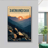 Sunset In Blue Ridge Mountains Shenandoah National Park Poster, Virginia Poster, US National Parks Poster, Travel Poster, Landscape Art