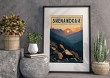 Sunset In Blue Ridge Mountains Shenandoah National Park Poster, Virginia Poster, US National Parks Poster, Travel Poster, Landscape Art