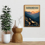 Sunset In Blue Ridge Mountains Shenandoah National Park Poster, Virginia Poster, US National Parks Poster, Travel Poster, Landscape Art