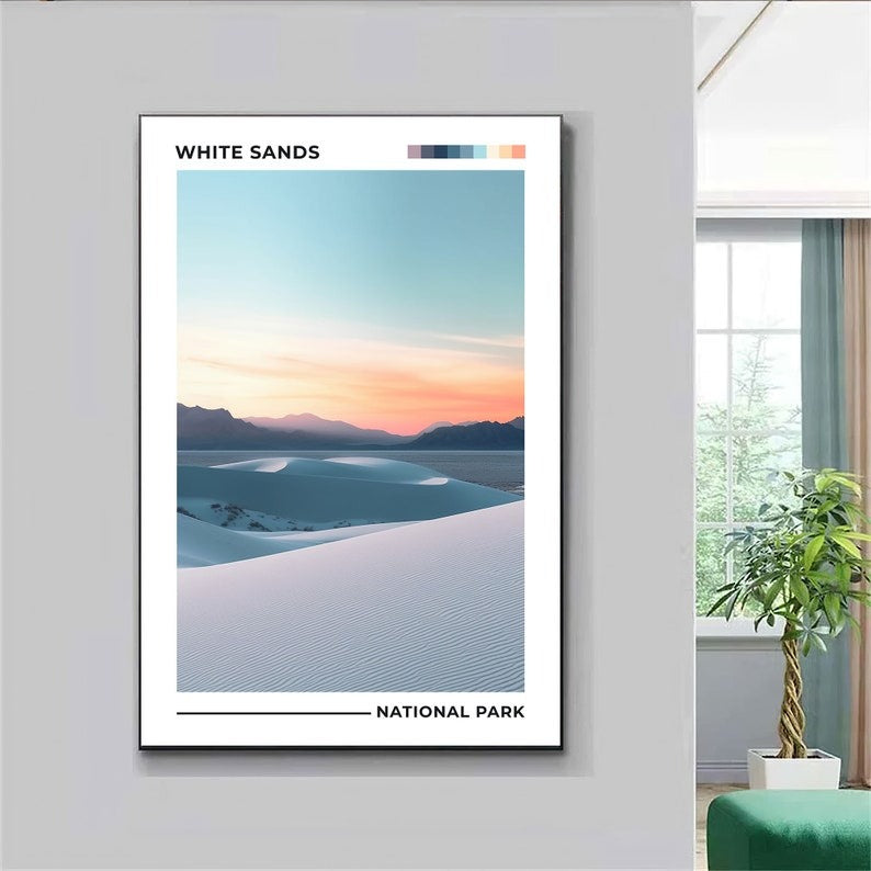 White Sands National Park Poster, US National Parks Poster, New Mexico Poster, Travel Poster, Landscape Poster, Adventure Art, Nature Poster Secondary image