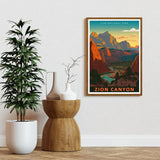 Zion Canyon From Angels Landing At Sunset Poster, Zion National Park Poster, Utah Wall Art, Travel Poster, US National Parks Poster