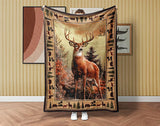 Vintage Deer Hunting Blanket, Deer Hunter Blanket, Hunting Dad Fleece Sherpa Blanket, Deer Lover Blanket, Hunting Dad Gift, Husband Blanket