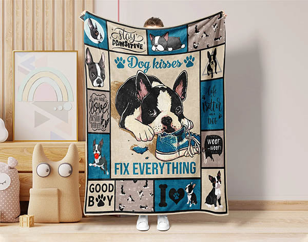 Boston Terrier Lover Blanket, Boston Terrier Dog Mom Blanket, Dog Lover Blanket, Dog Owner Blanket, Boston Terrier Mom Gift, Dog Mom Blanket Main image