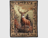 Vintage Deer Hunting Blanket, Deer Hunter Blanket, Hunting Dad Fleece Sherpa Blanket, Deer Lover Blanket, Hunting Dad Gift, Husband Blanket