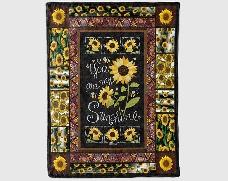You Are My Sunshine Sunflower Blanket, Sunflower Fleece Sherpa Blanket, Daughter Blanket, Sunflower Mom Blanket, Daughter Birthday Gift Secondary image
