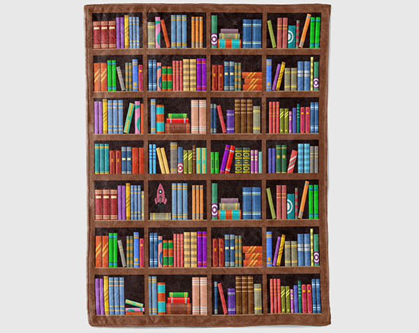 Bookshelf Blanket, Book Lover Blanket, Bookish Blanket, Bookworm Blanket, Reading Blanket, Bookaholic Blanket, Librarian Blanket