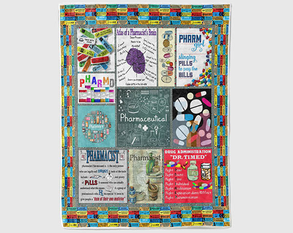 Pharmacy Blanket, Pharmacist Blanket, Pharmaceutical Blanket, Pharmaceutist Blanket, Druggist Gift, Chemist Blanket, Pharm Girl Blanket