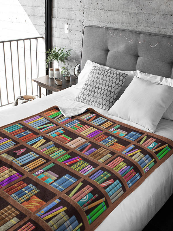 Bookshelf Blanket, Book Lover Blanket, Bookish Blanket, Bookworm Blanket, Reading Blanket, Bookaholic Blanket, Librarian Blanket