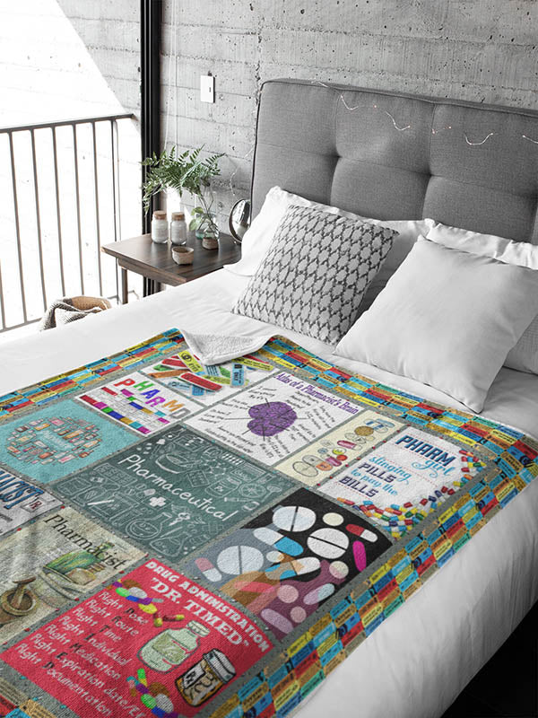 Pharmacy Blanket, Pharmacist Blanket, Pharmaceutical Blanket, Pharmaceutist Blanket, Druggist Gift, Chemist Blanket, Pharm Girl Blanket