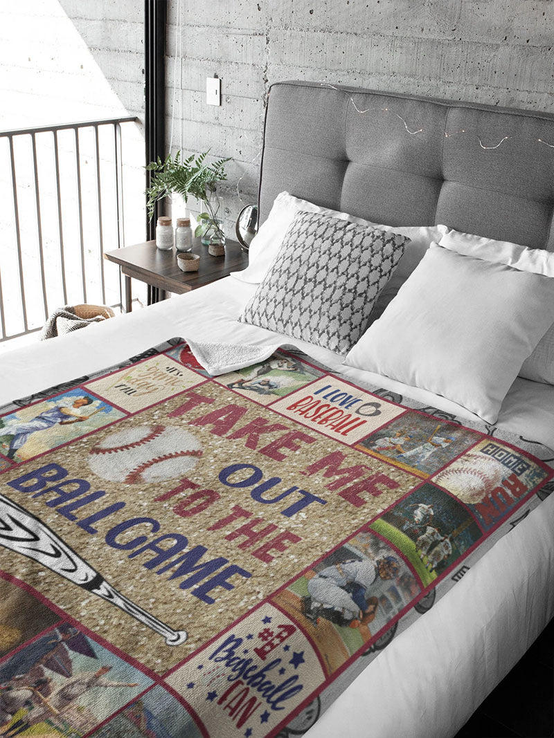 Baseball Lover Blanket, Baseball Fleece Sherpa Blanket, Baseball Player Blanket, Baseball Fan Blanket, Baseball Coach Gift, Sport Blanket Secondary image