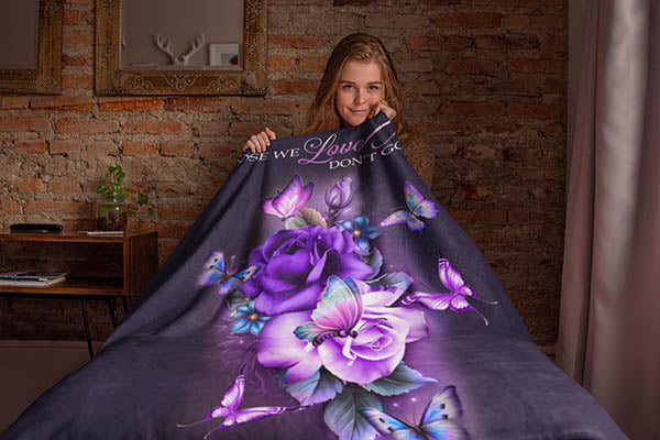 Butterfly Memorial Blanket, Heaven Blanket, Sympathy Blanket, Loss Of Loved One Blanket, Remembrance Blanket, Grief Blanket