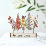 Personalized Wood Birth Flowers Garden, Custom Grandma's Garden Gift, Mom Wooden Sign, Gifts for Mom, Birth Flower Sign, Mother's Day Gift