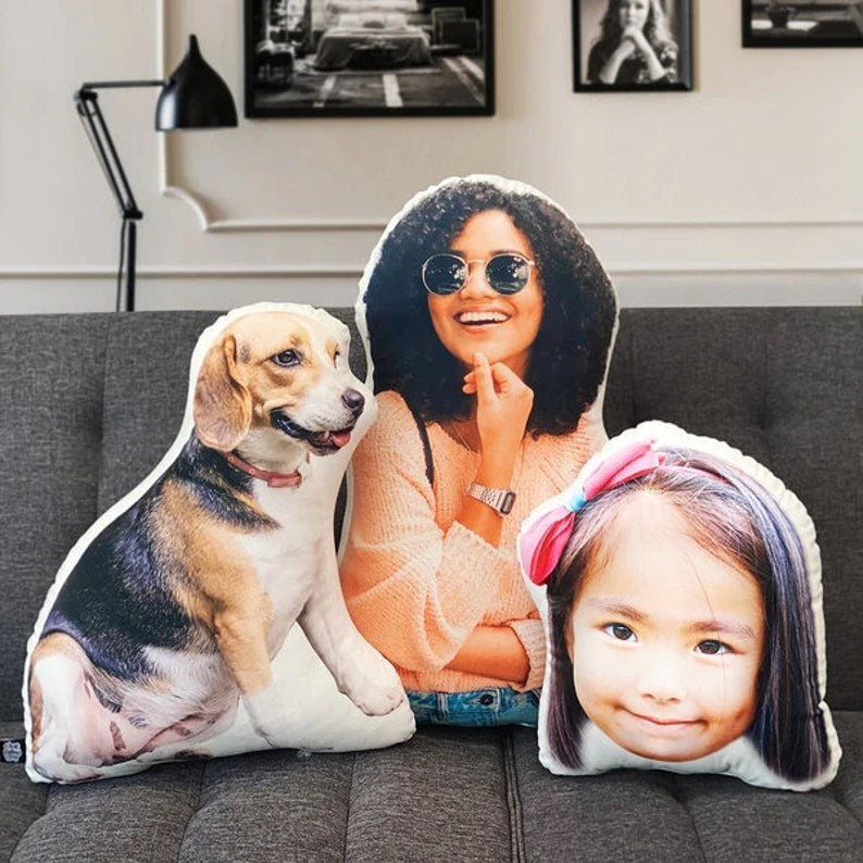 Custom Shaped Pillow From Photo, Personalized 3D Pillow, Custom Pet Gift, Custom Face Pillow,Dog Cat Pillow, Pillow Gift For Dad Mom Her Him Secondary image