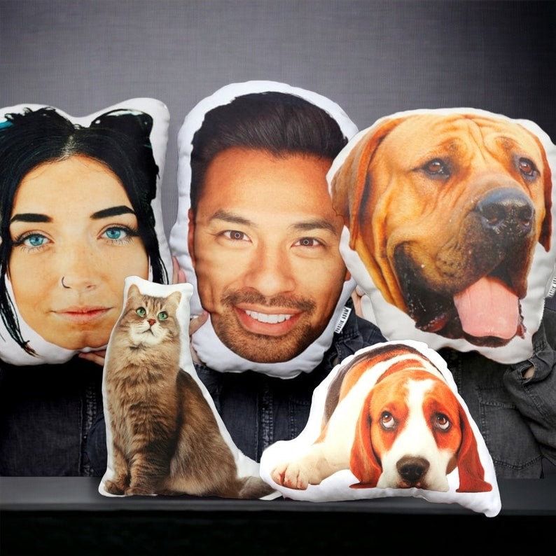 Custom Human Face Photo Pillow, Personalized Photo DIY Humanoid Cushion, Personalized Throw Pillows, Best Christmas Gifts Main image