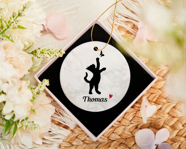 Personalized Cat Loss Ornament, Cat Name Memorial Ornament, Loss of Cat, Pet Loss Gift, Cat Condolence Gift, Christmas Decor Cat Lovers Gift
