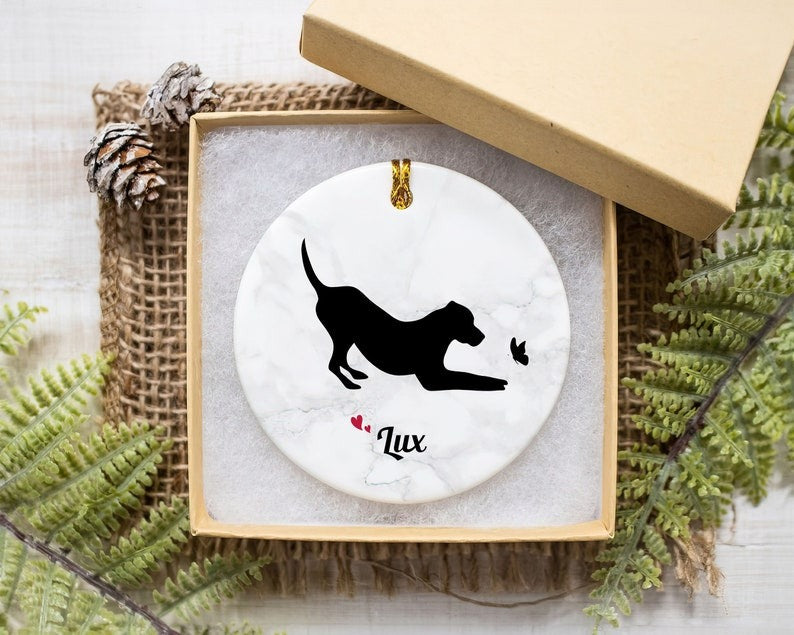 Personalized Dog Loss Ornament, Dog Name Memorial Ornament, Loss of Dog, Pet Loss Gift, Dog Condolence Gift, Christmas Decor Dog Lovers Gift Main image