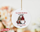 Mr and Mrs Christmas Ornament, Christmas Gnomes Couple Gift, Our First Christmas 2023 Ornament, Personalized Wedding Gift, Newlywed Gift