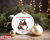 Mr and Mrs Christmas Ornament, Christmas Gnomes Couple Gift, Our First Christmas 2023 Ornament, Personalized Wedding Gift, Newlywed Gift