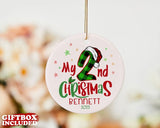 Personalized My Second Christmas Ornament, Baby's Second Christmas Ornament, Custom Name Baby Ornament, Toddler Christmas, 2nd Christmas