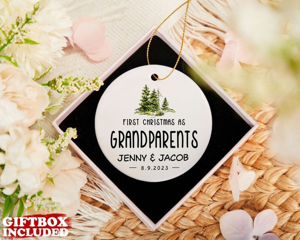 Customized First Christmas As Grandparents Ornament, Grandma Christmas Gift, Grandpa Gift, Christmas Family Ornament, Christmas Tree Decor