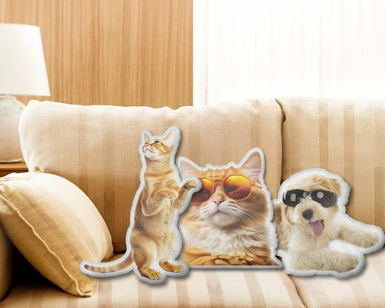 Personalized Shape Pet Pillow Case, Custom Cat Photo Pillow, Dog Picture Pillow, Gift For Pet Lovers, In Memory Loving Pet Gift Dog Mom Gift Main image